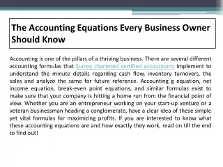 The Accounting Equations Every Business Owner Should Know