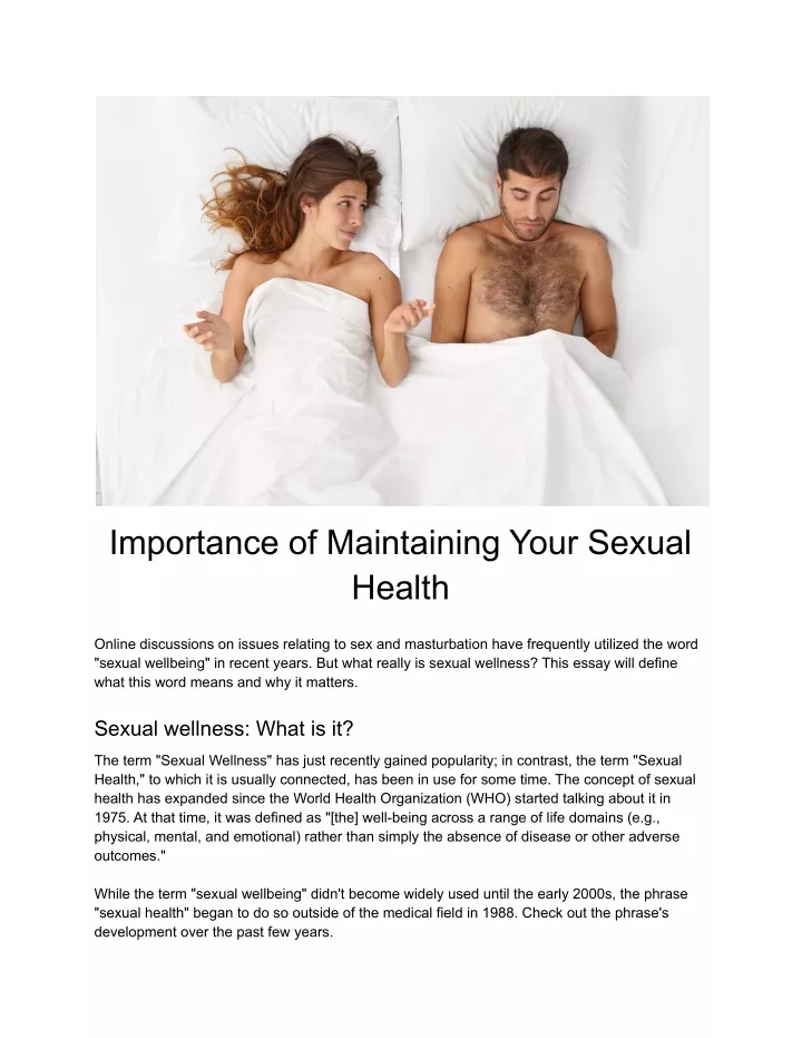 importance of maintaining your sexual health