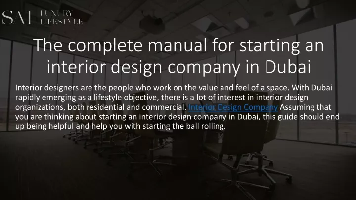 the complete manual for starting an interior design company in dubai