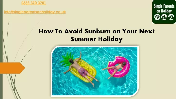 how to avoid sunburn on your next summer holiday