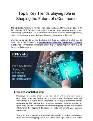 top 5 key trends playing role in shaping