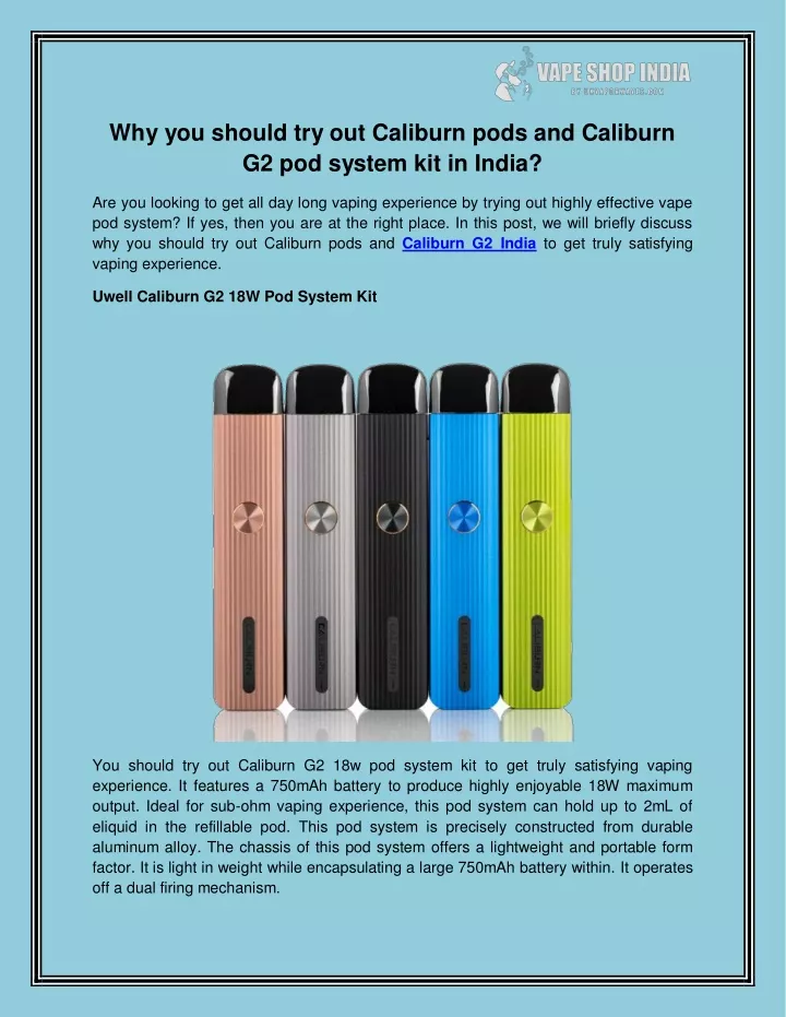 why you should try out caliburn pods and caliburn