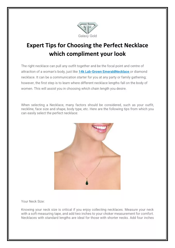 expert tips for choosing the perfect necklace