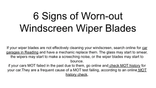 6 signs of worn out windscreen wiper blades