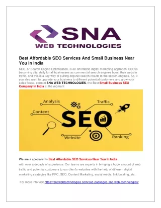 Best Affordable SEO Services And Small Business Near You In India