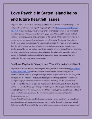 Love Psychic in Staten Island helps end future heartfelt issues