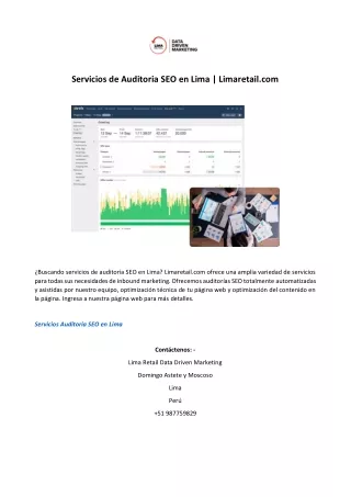 Servicios de Auditoria SEO en Lima | Limaretail.com