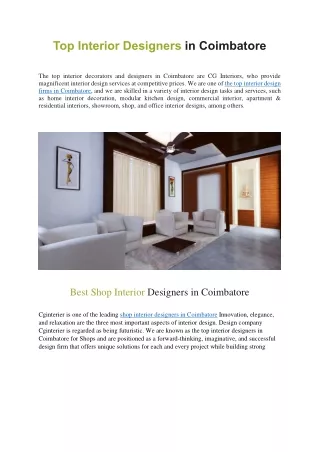 top interior designers in coimbatore