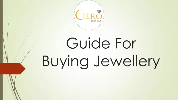 guide for buying jewellery