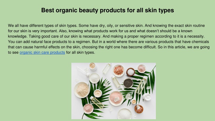 best organic beauty products for all skin types