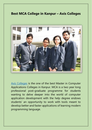 best mca college in kanpur axis colleges