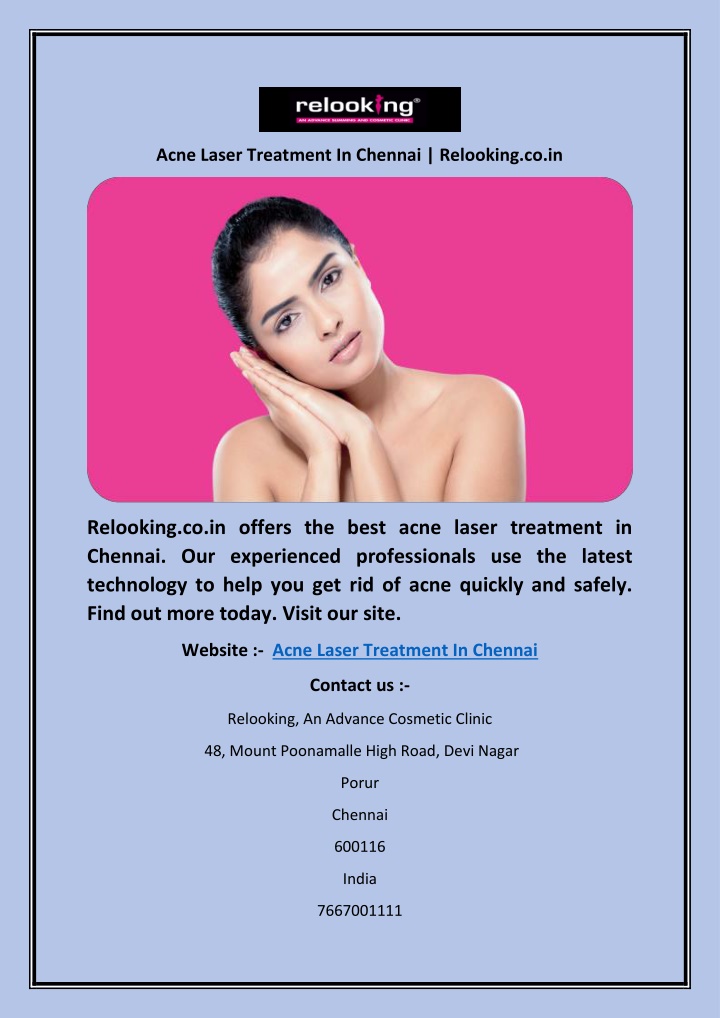 acne laser treatment in chennai relooking co in