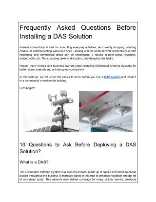 frequently asked questions before installing