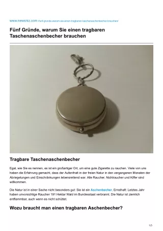 Fünf Gründe warum Sie einen tragbaren Taschenaschenbecher brauchen