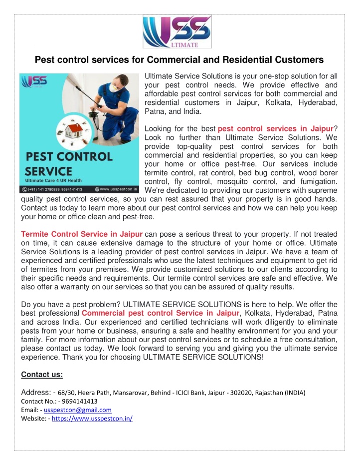 pest control services for commercial