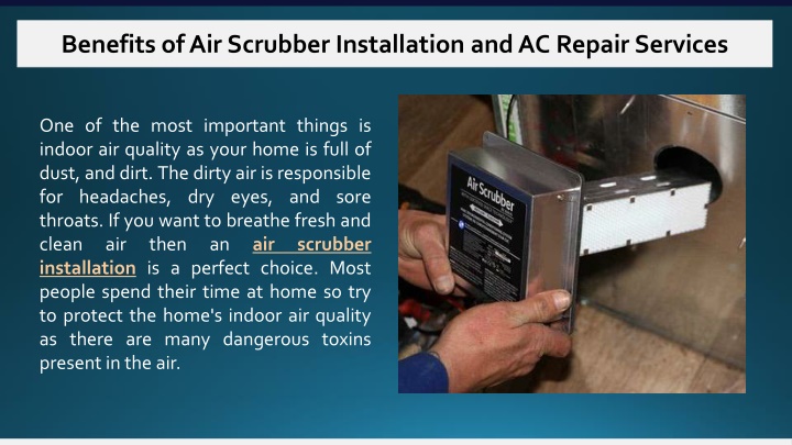 benefits of air scrubber installation