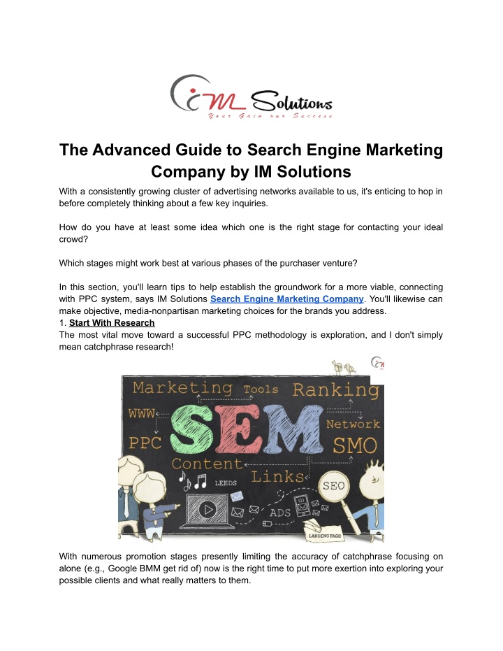 the advanced guide to search engine marketing