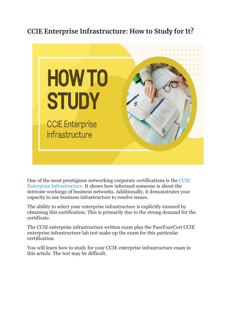 ccie enterprise infrastructure how to study for it