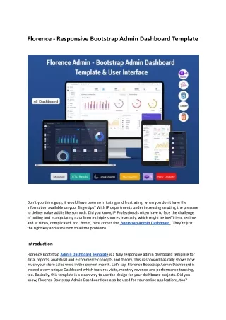 florence responsive bootstrap admin dashboard