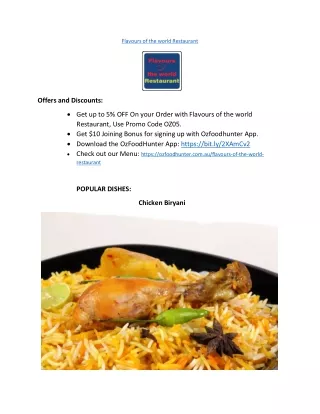 Flavours of the world Restaurant
