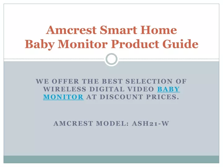amcrest smart home baby monitor product guide
