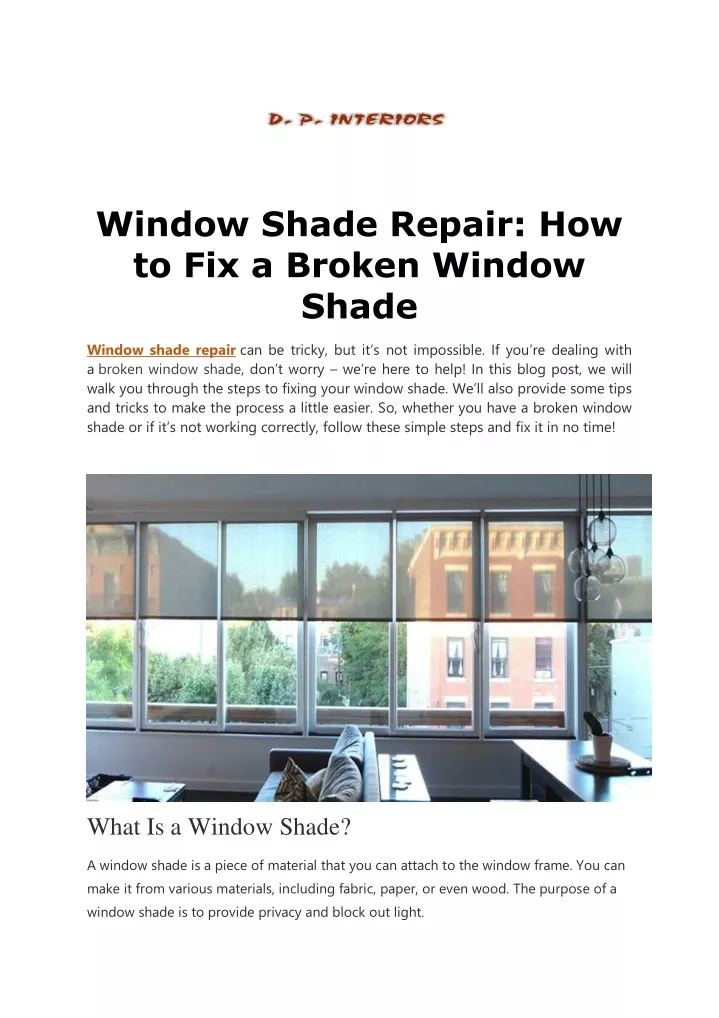 window shade repair how to fix a broken window