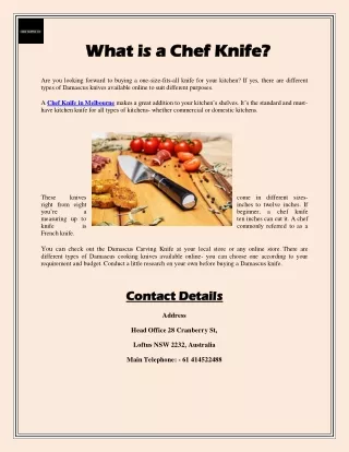 Chef Knife in Melbourne
