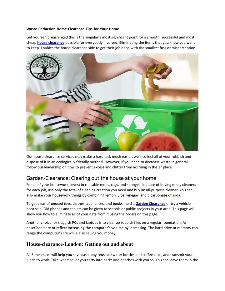 waste reduction home clearance tips for your home