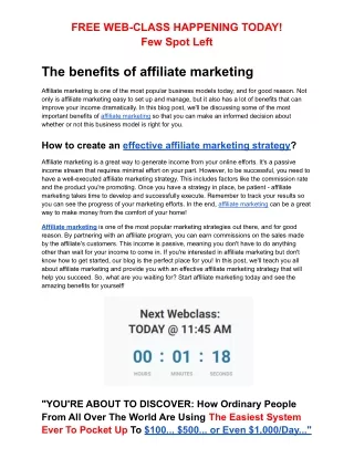 The benefits of affiliate marketing