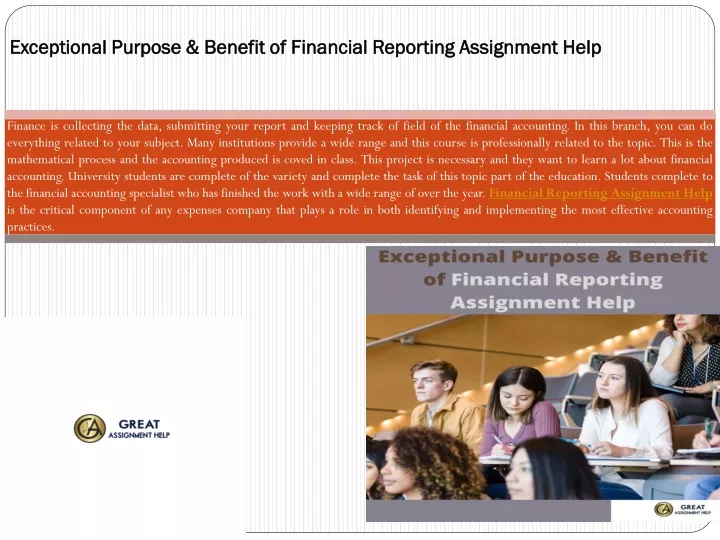 exceptional purpose benefit of financial reporting assignment help