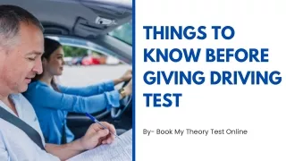 Things To Know Before Giving Driving Test