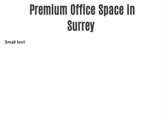 Premium Office Space in Surrey