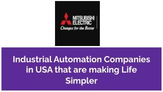 industrial automation companies in usa that