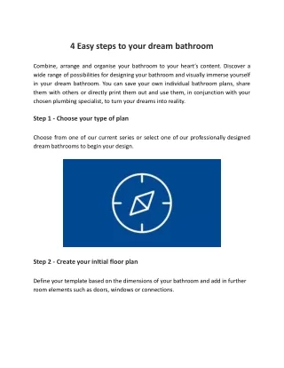 4 Easy steps to your dream bathroom