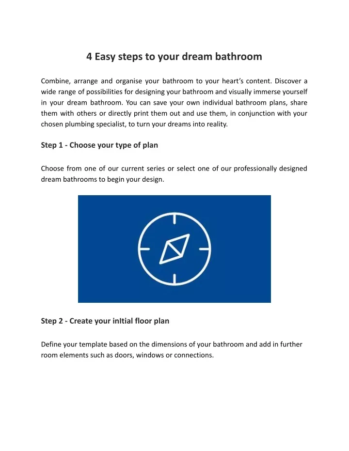 4 easy steps to your dream bathroom