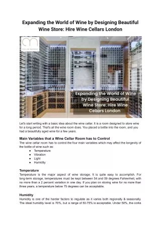 Expanding the World of Wine by Designing Beautiful Wine Store_ Hire Wine Cellars London