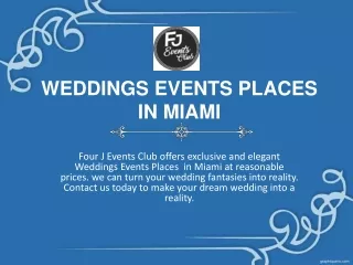 Weddings Events Places in Miami