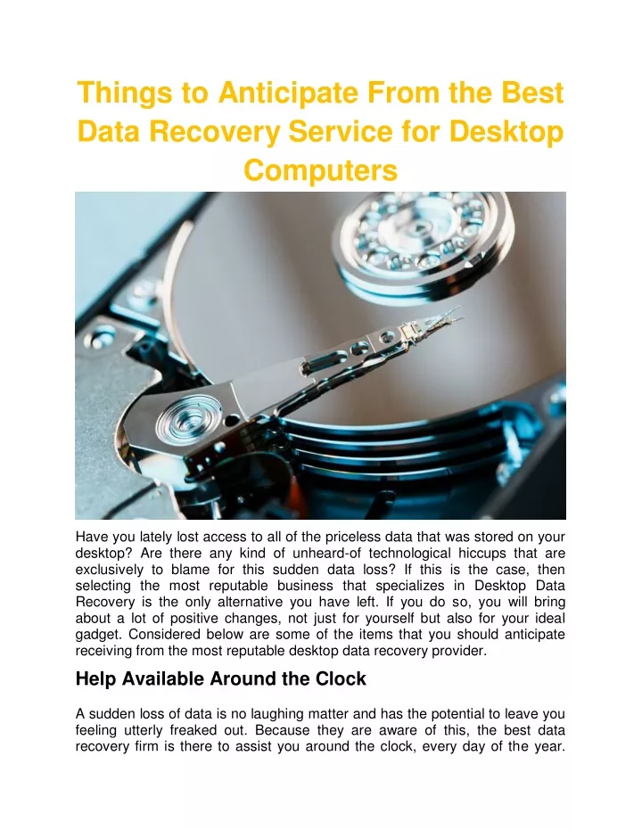 things to anticipate from the best data recovery