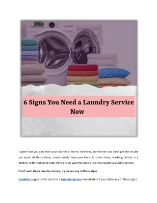 6 signs you need a laundry service now