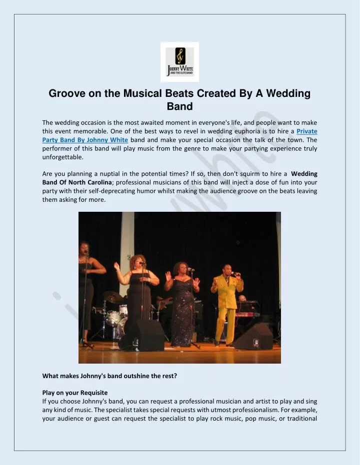 groove on the musical beats created by a wedding
