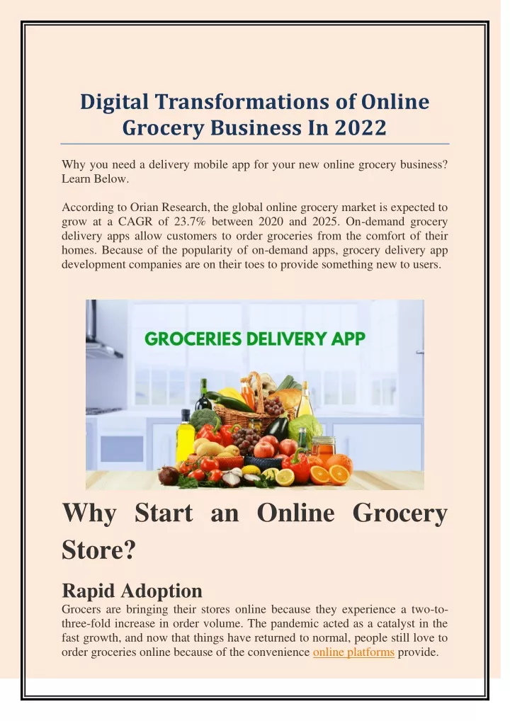 digital transformations of online grocery