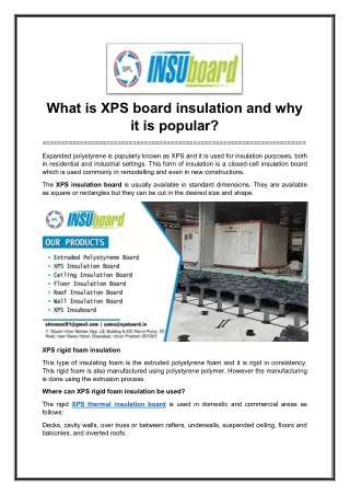 what is xps board insulation and why it is popular