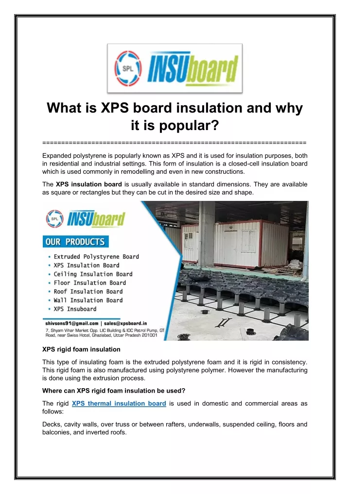 what is xps board insulation and why it is popular