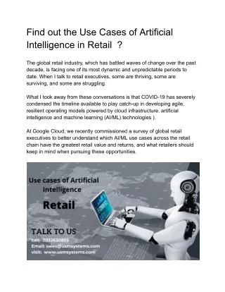 find out the use cases of artificial intelligence