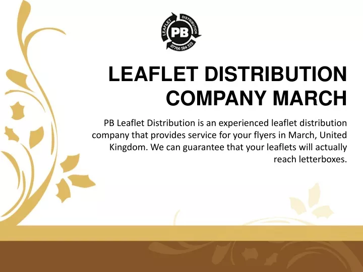 leaflet distribution company march