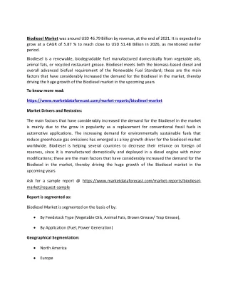 biodiesel market was around usd 46 79 billion
