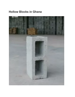 Hollow Blocks in Ghana