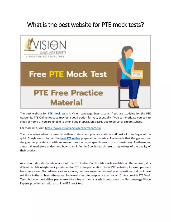what is the best website for pte mock tests what