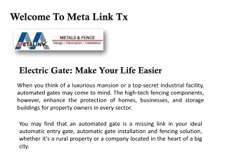 Electric Gate Make Your Life Easier
