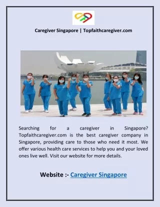 Caregiver Singapore  Topfaithcaregiver